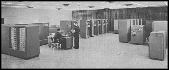 Instalación de un mainframe IBM 702, 1953.