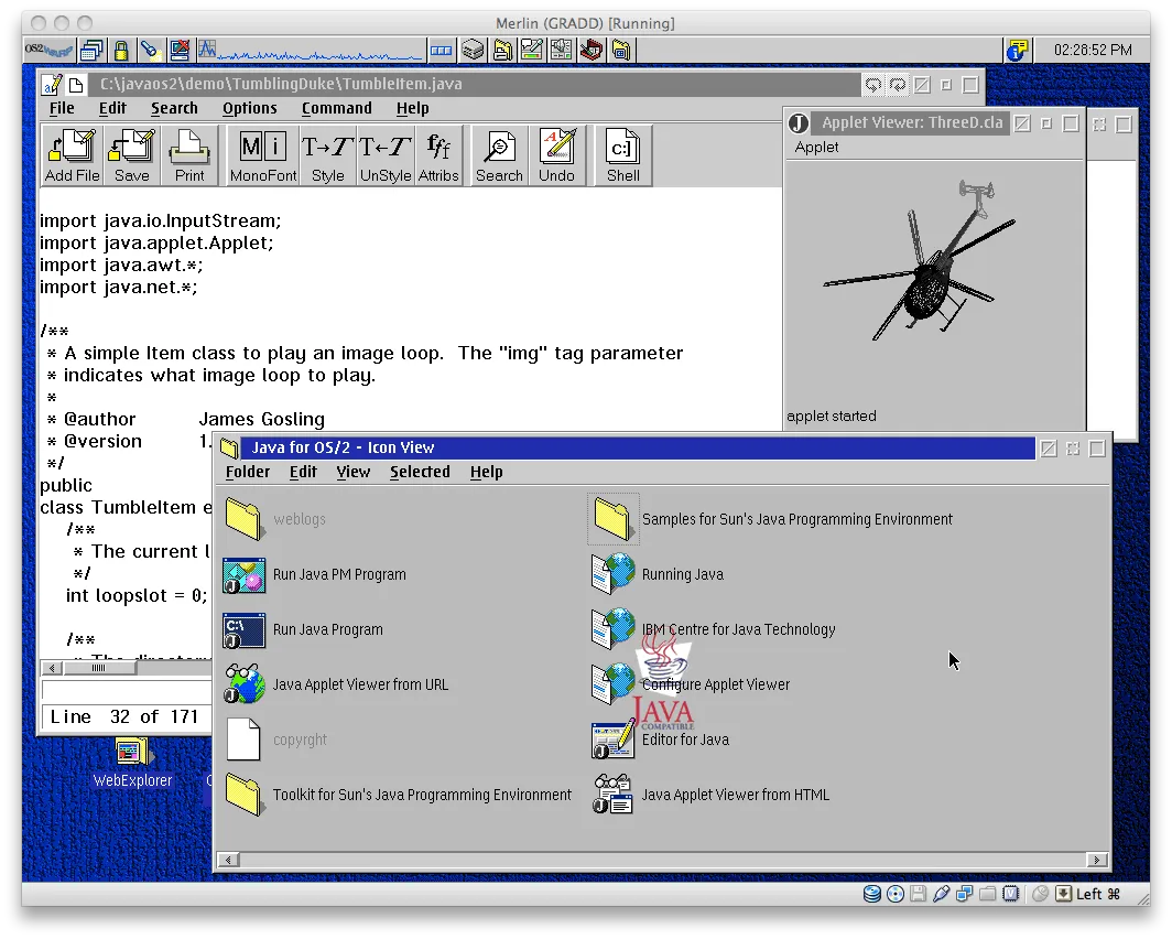 Entorno de desarrollo Java en OS/2 Warp 4.