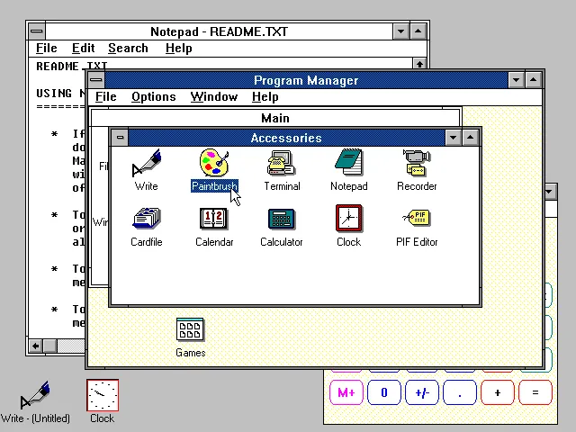 Administrador de programas de Microsoft Windows 3.0.
